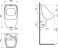 Комплект Инсталляция VitrA Frame 880-3800 + Писсуар Santek Гала 1WH301774 подвесной