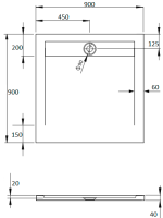 Поддон для душа Radaway Teos C 90x90 white, с сифоном