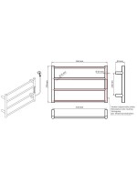Полотенцесушитель электрический Bemeta 704151084 35x55 см, подключение справа, матовый белый, лесенка