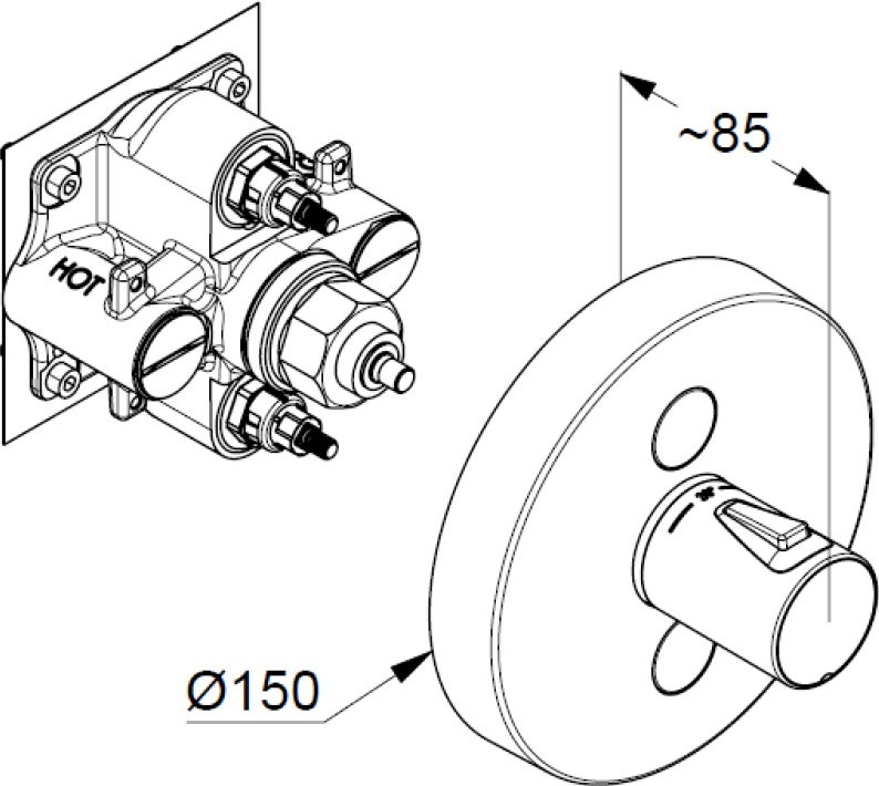 Термостатический смеситель встраиваемый Kludi Push 389120538