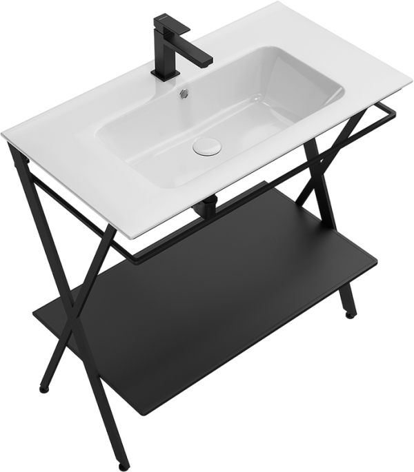 Консоль KERAMA MARAZZI Piano Next 85 напольная, черная матовая