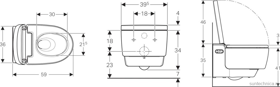 Умный унитаз подвесной Geberit AquaClean Mera Comfort 146.210.11.1 с биде