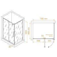 Душевой уголок RGW Classic CL-046-B 120х90x185, профиль матовый черный, стекло прозрачное
