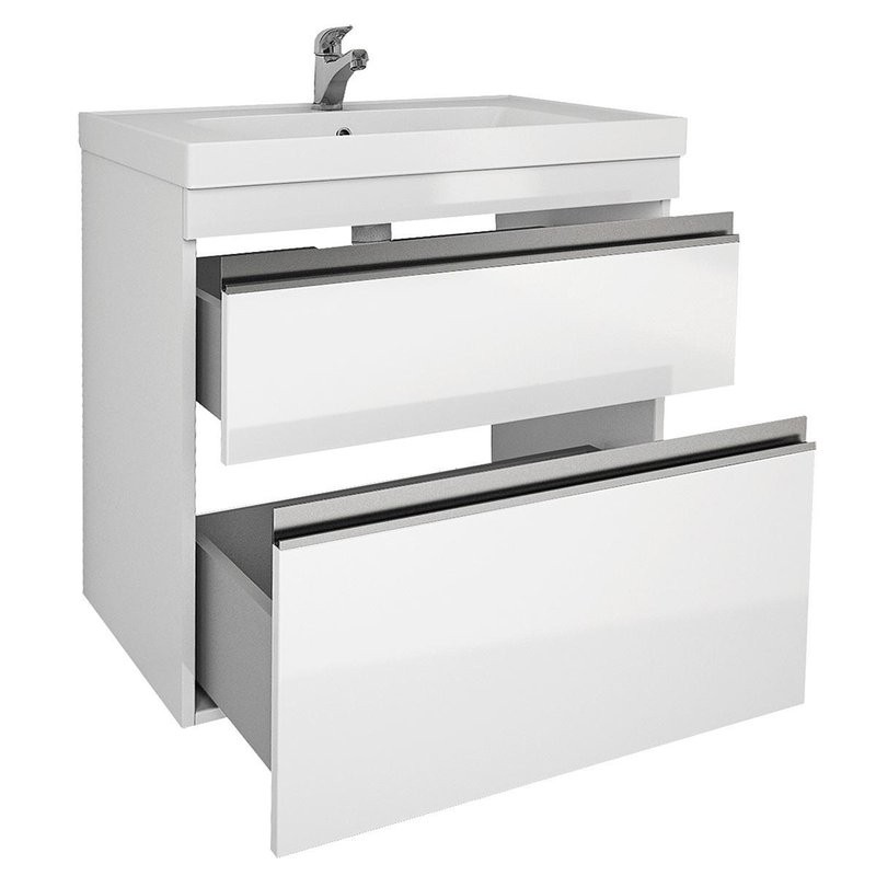 Тумба с раковиной Dreja Grace Plus 70 подвесная, белый глянец