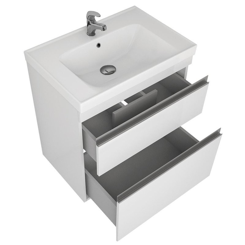 Тумба с раковиной Dreja Grace Plus 70 подвесная, белый глянец