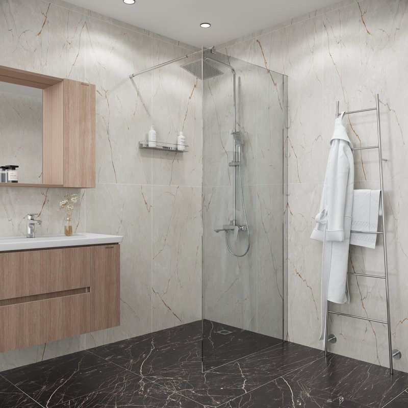 Душевая перегородка Niagara Eco NG-531-90 90х190, профиль хром, стекло прозрачное