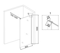 Душевая перегородка Niagara Eco NG-531-90 90х190, профиль хром, стекло прозрачное