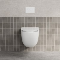 Унитаз подвесной Abber Bequem AC1131TC безободковый, с микролифтом, с закрытым дном, белый