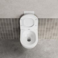 Унитаз подвесной Abber Bequem AC1131TC безободковый, с микролифтом, с закрытым дном, белый