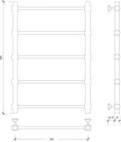 Полотенцесушитель водяной Secado Флоренция 2 80x55 см, хром, лесенка