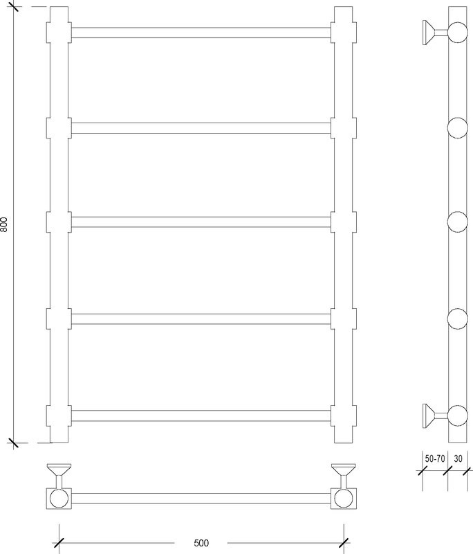Полотенцесушитель водяной Secado Флоренция 2 80x55 см, хром, лесенка