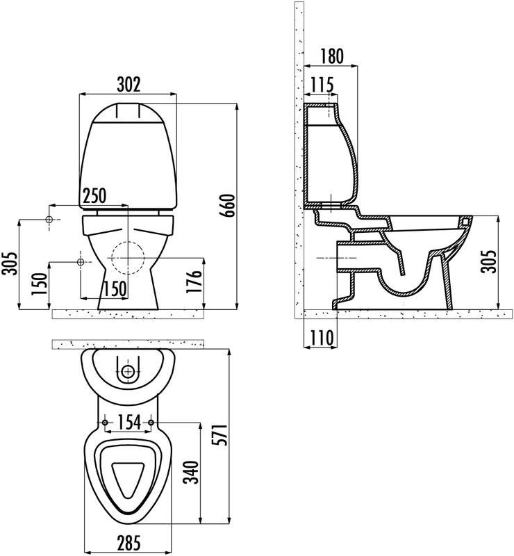Детский унитаз-компакт Creavit Cocuk CK311D с декором