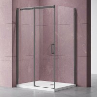 Душевой уголок Vincea Dice VSR-4D1012CLGM 120х100, профиль вороненая сталь, стекло прозрачное