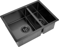 Мойка кухонная Zorg Inox PVD 58-2-44 GRAFIT графит