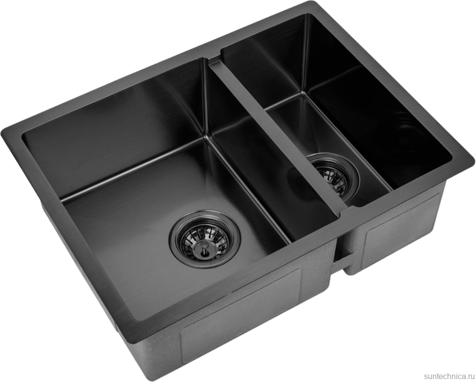 Мойка кухонная Zorg Inox PVD 58-2-44 GRAFIT графит
