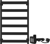 Полотенцесушитель электрический Secado Комано 1 , 85x55 см, подключение справа, матовый черный, лесенка