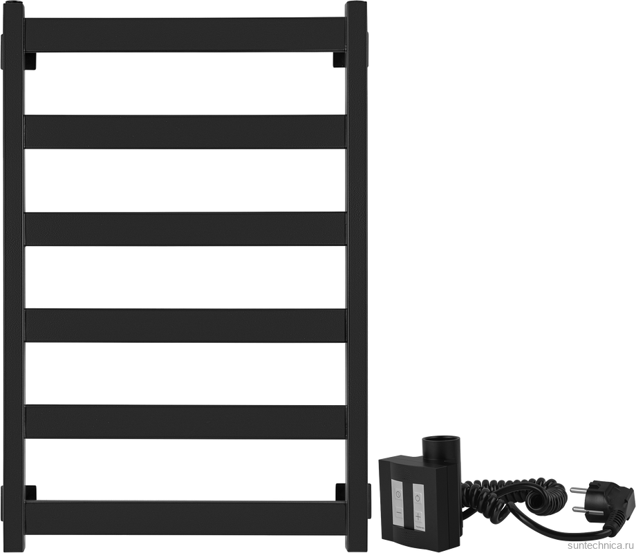 Полотенцесушитель электрический Secado Комано 1 , 85x55 см, подключение справа, матовый черный, лесенка