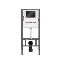 Комплект Ceramicanova Унитаз подвесной Mono CN1905 безободковый, с микролифтом + Инсталляция Balance CN121002MB с кнопкой Square матовой черной