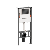 Комплект Ceramicanova Унитаз подвесной Mono CN1905 безободковый, с микролифтом + Инсталляция Balance CN121002MB с кнопкой Square матовой черной