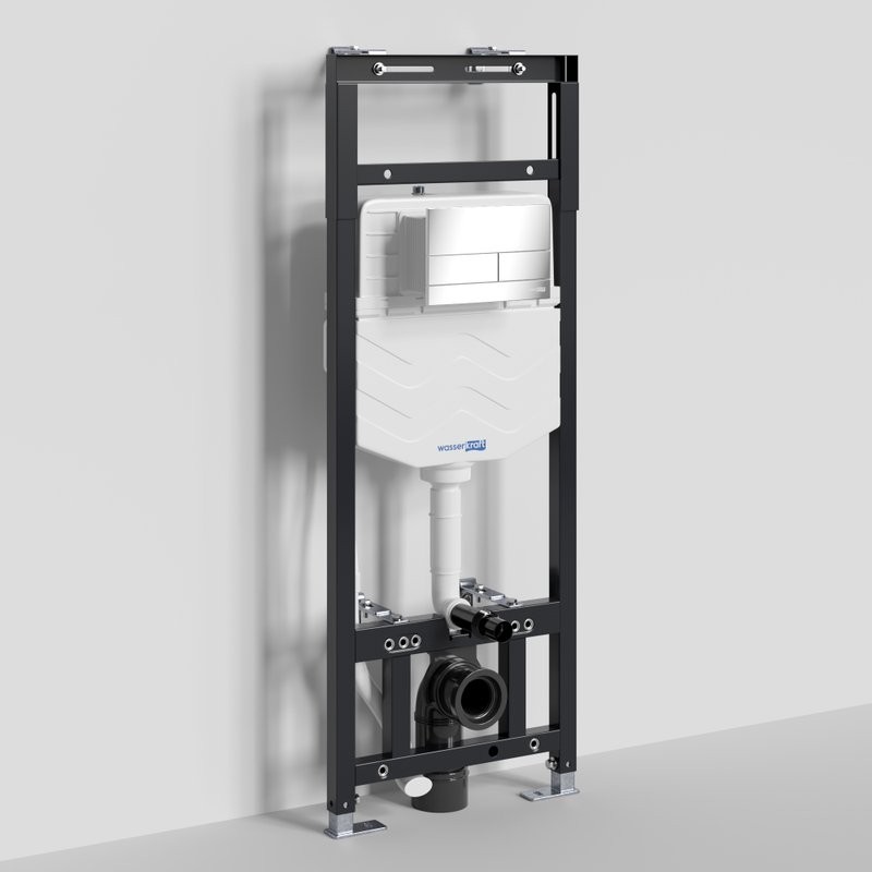 Система инсталляции для унитазов Wasserkraft Alme 15TLT.010.ME.CH04 с кнопкой смыва хром