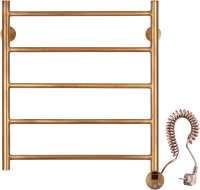Полотенцесушитель электрический Secado Триада 1 плюс 75x55 см, подключение справа, бронза, лесенка, латунь
