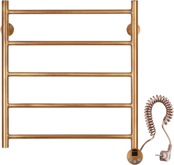 Полотенцесушитель электрический Secado Триада 1 плюс 75x55 см, подключение справа, бронза, лесенка, латунь
