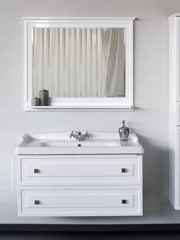 Мебель для ванной комнаты Comforty Феррара 100 подвесная, белый глянец