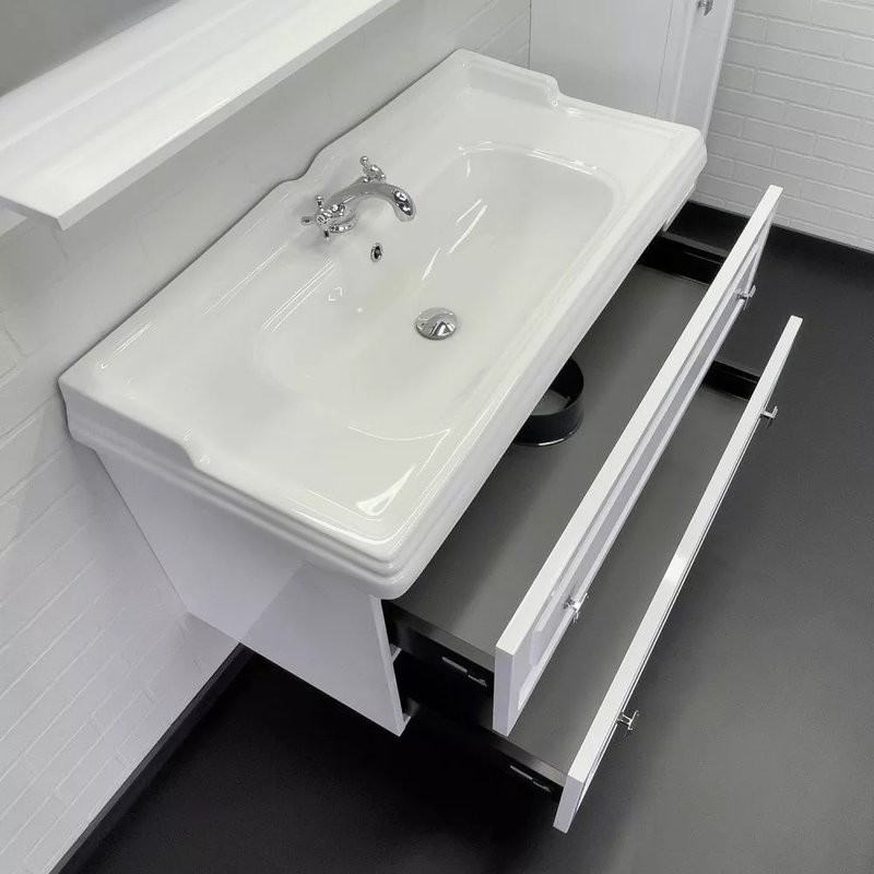 Мебель для ванной комнаты Comforty Феррара 100 подвесная, белый глянец