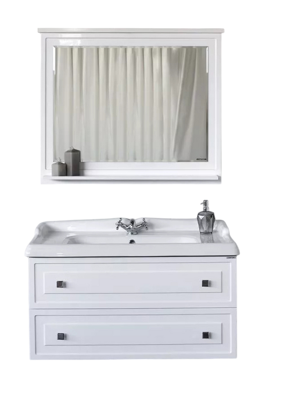 Мебель для ванной комнаты Comforty Феррара 100 подвесная, белый глянец