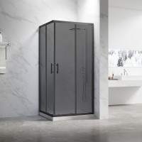 Душевой уголок Veconi Rovigo RV-27B 100х90 см, профиль матовый черный, стекло тонированное