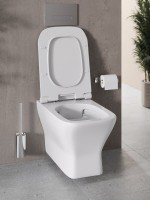 Унитаз подвесной Agger AT02100 безободковый, с микролифтом