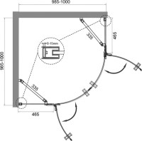 Душевой уголок BelBagno Kraft R-2-100-C-Cr
