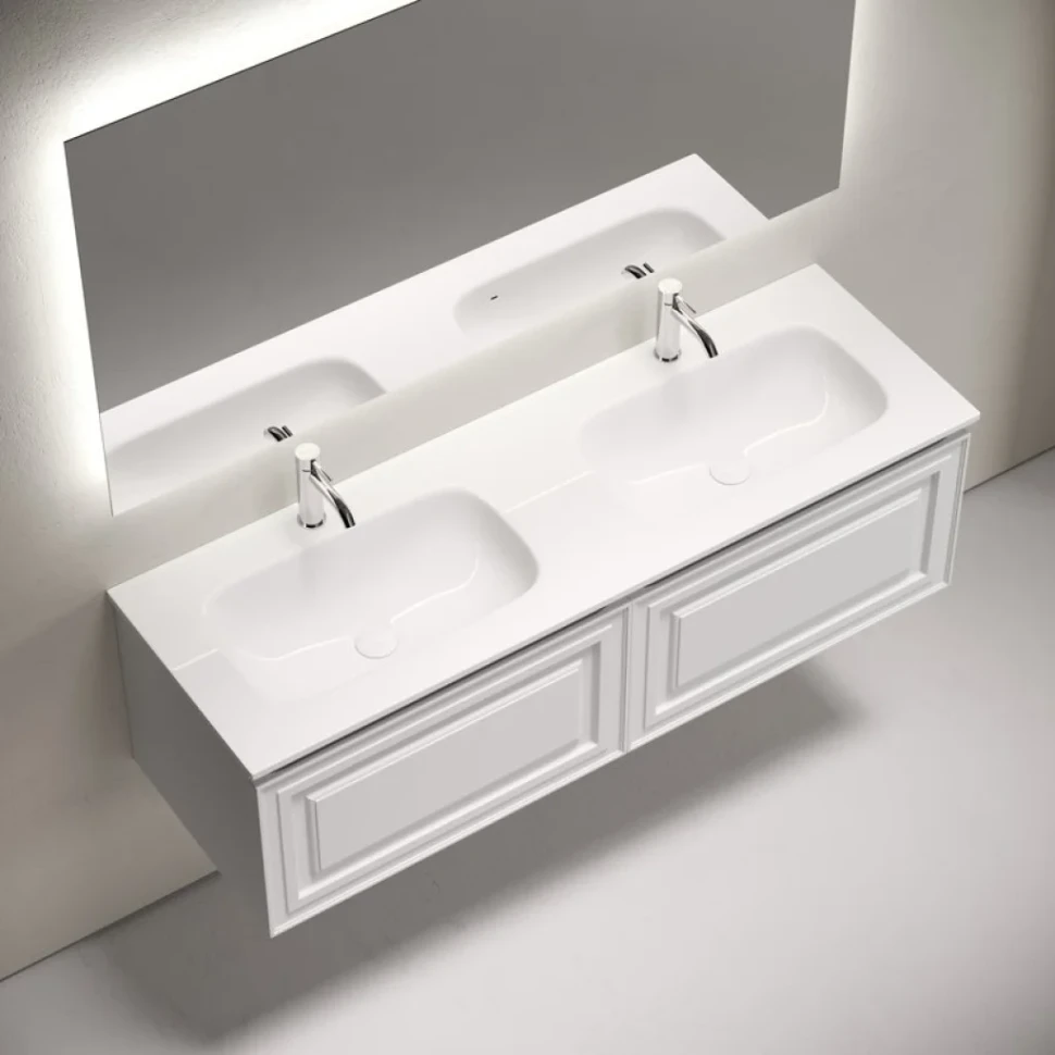 Тумба с раковиной Sancos Very 140 подвесная, bianco, раковина CN7022