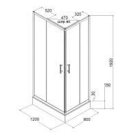 Душевой уголок Parly ZQ121F 120х80 см, профиль белый, стекло матовое