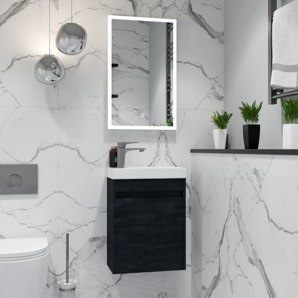 Мебель для ванной комнаты Art&Max Family-M 40 подвесная, hard coal, с дверцей