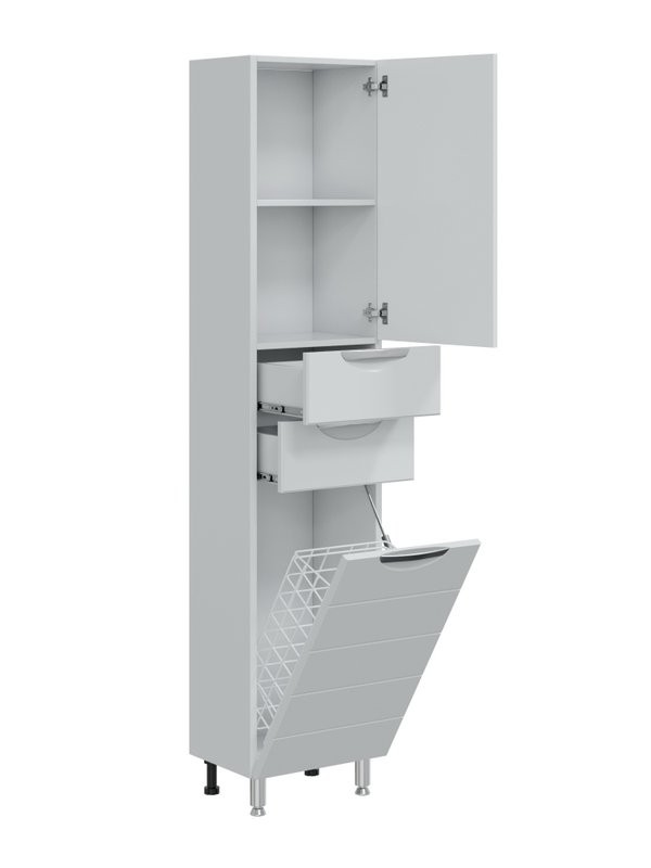 Шкаф-пенал для ванной СаНта Родос 40 с бельевой корзиной