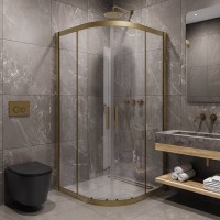 Душевой уголок Timo TPSS-100/17C-8 100x100 см, профиль матовое золото, стекло прозрачное