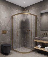 Душевой уголок Timo TPSS-100/17C-8 100x100 см, профиль матовое золото, стекло прозрачное