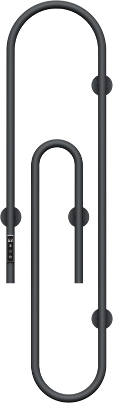 Полотенцесушитель электрический Bauedge Wall Clip AF0014 30x120, темно-серый металлик