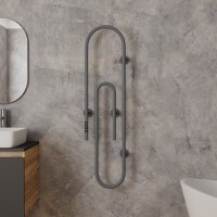 Полотенцесушитель электрический Bauedge Wall Clip AF0014 30x120, темно-серый металлик