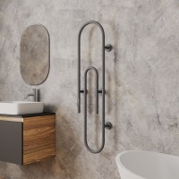 Полотенцесушитель электрический Bauedge Wall Clip AF0014 30x120, темно-серый металлик