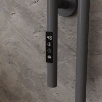 Полотенцесушитель электрический Bauedge Wall Clip AF0014 30x120, темно-серый металлик