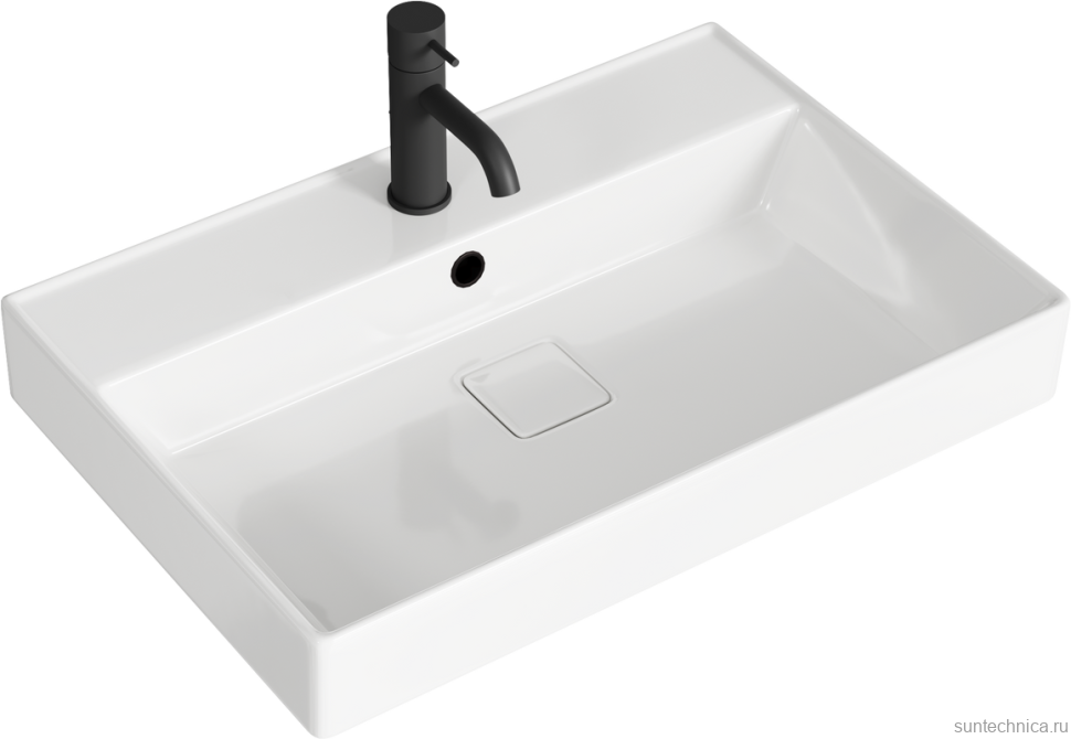 Тумба с раковиной Aqwella 5 stars Geometria 65 подвесная, 2 ящика, серая