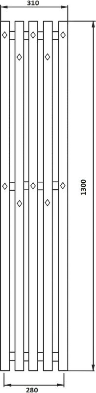 Полотенцесушитель водяной Secado Сандриго 5К 1300/280 130x30 см, хром, I-образный