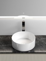 Тумба с раковиной Sancos Snob T 100 см, beige soft, столешница черный мрамор, раковина CN6032