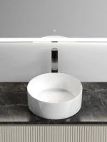 Тумба с раковиной Sancos Snob T 100 см, beige soft, столешница черный мрамор, раковина CN6032