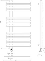 Полотенцесушитель электрический Secado Коредо 80х7х50 85x50 см, подключение справа, черный матовый, лесенка