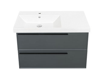 Тумба с раковиной La Fenice Elba Twin 90 подвесная, grigio, раковина Cubo 90 L