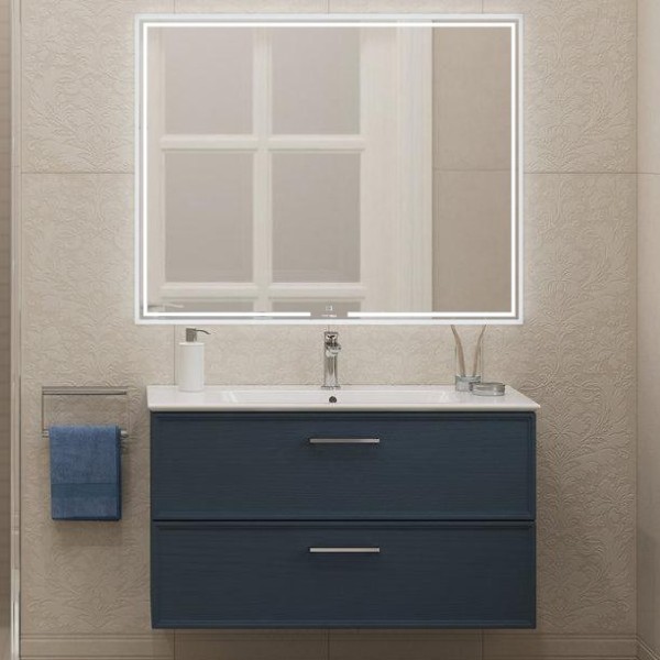 Мебель для ванной комнаты KERAMA MARAZZI Piano Classic 95 подвесная, ясень синий матовый