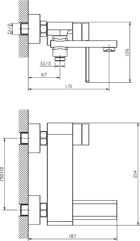 Смеситель для ванны с душем Orange Splito Splito M36-100cr
